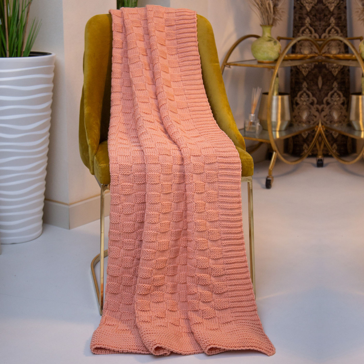 Irish Fisherman Aran Wool Throw Blanket – Basket Stitch Celtic Decor