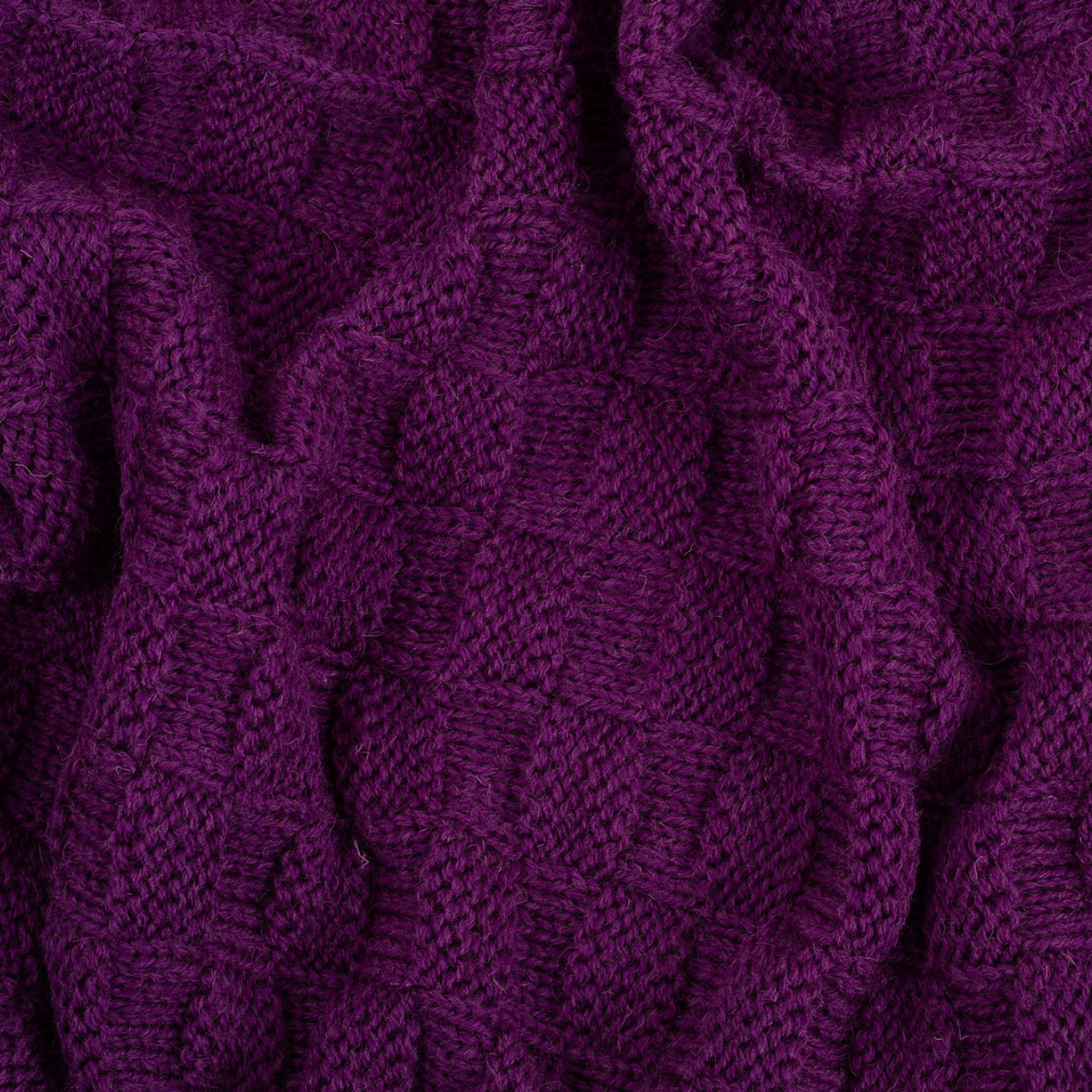 Irish Fisherman Aran Wool Throw Blanket – Basket Stitch Celtic Decor