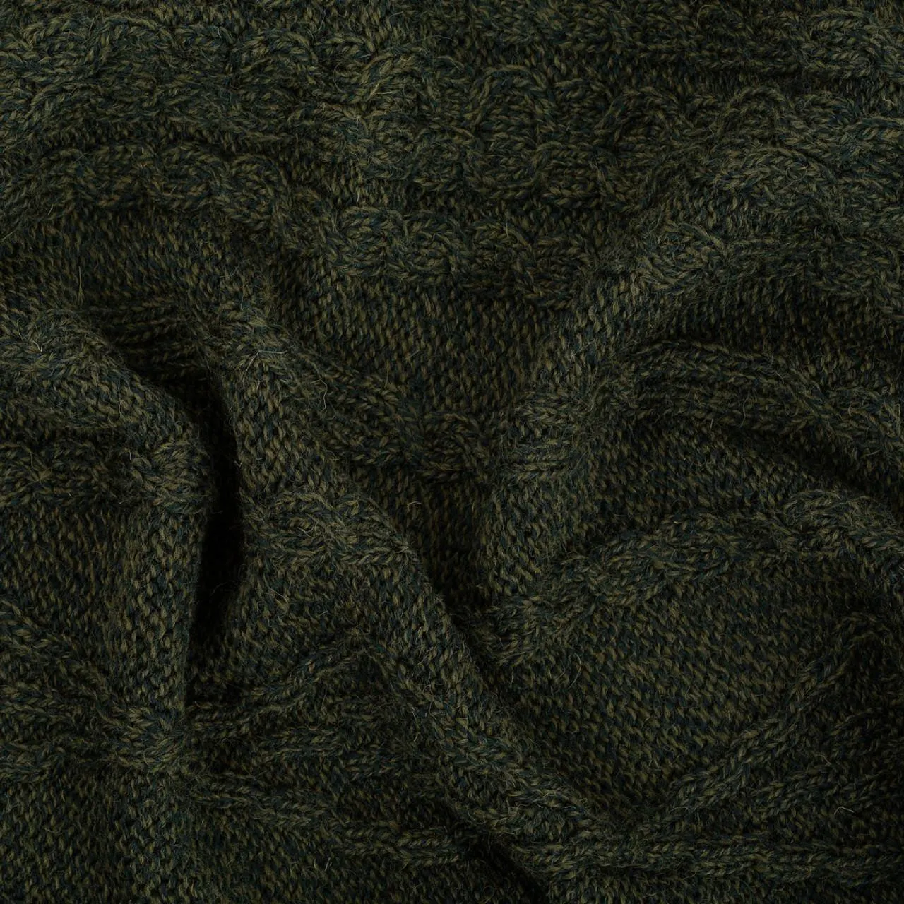 Irish Fisherman Wool Multi-Stitch Aran Knit Throw Blanket