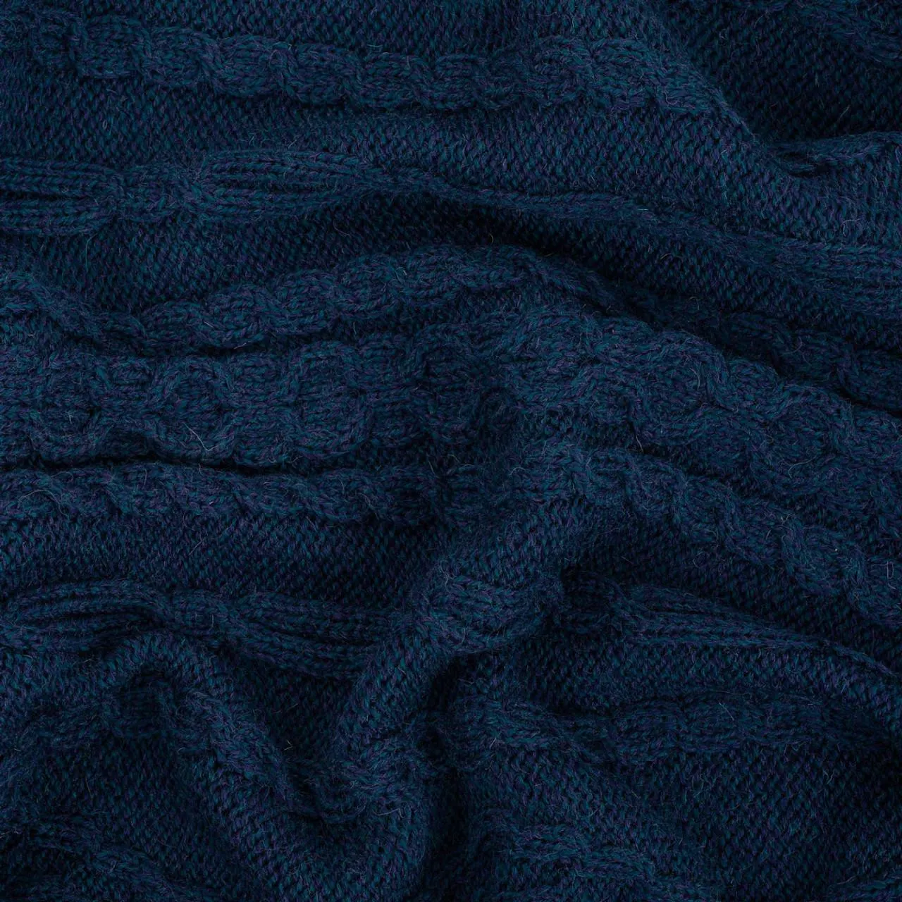 Irish Fisherman Wool Multi-Stitch Aran Knit Throw Blanket