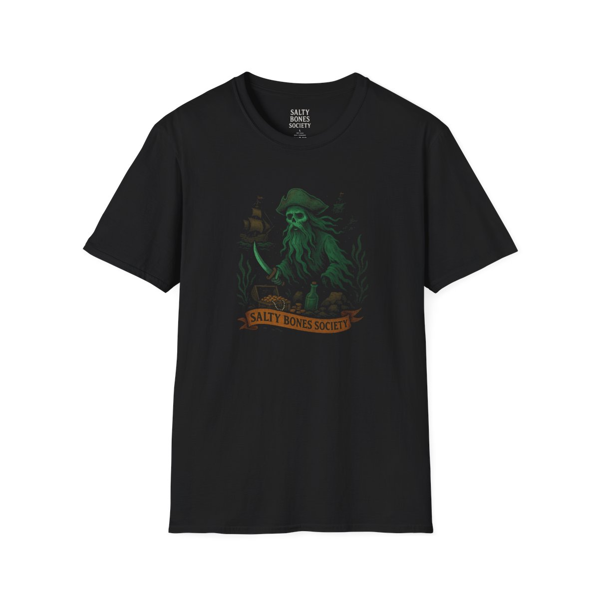 Salty Bones Society T-Shirt | Undead Crew - Seaweed, Retro Tattoo Style