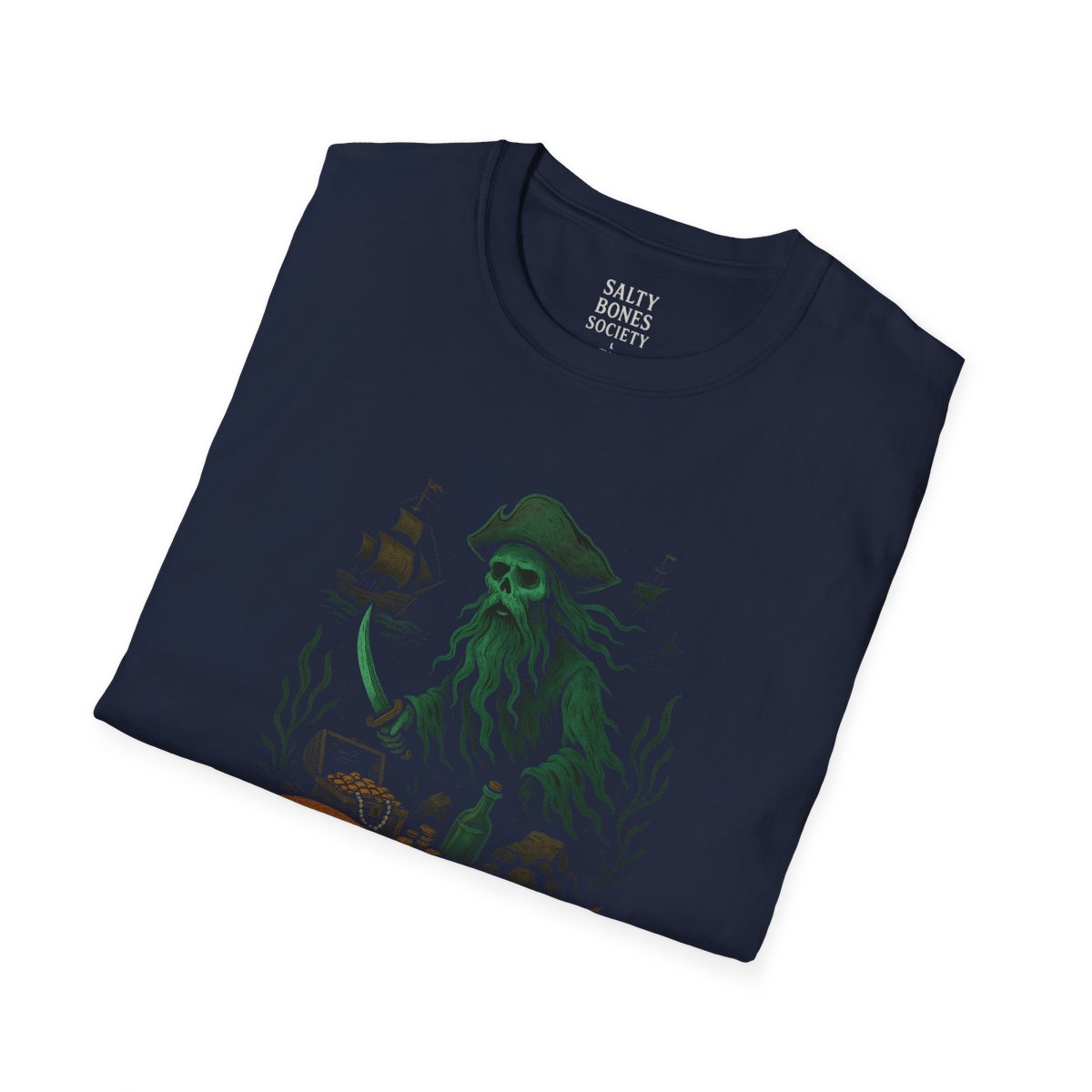 Salty Bones Society T-Shirt | Undead Crew - Seaweed, Retro Tattoo Style