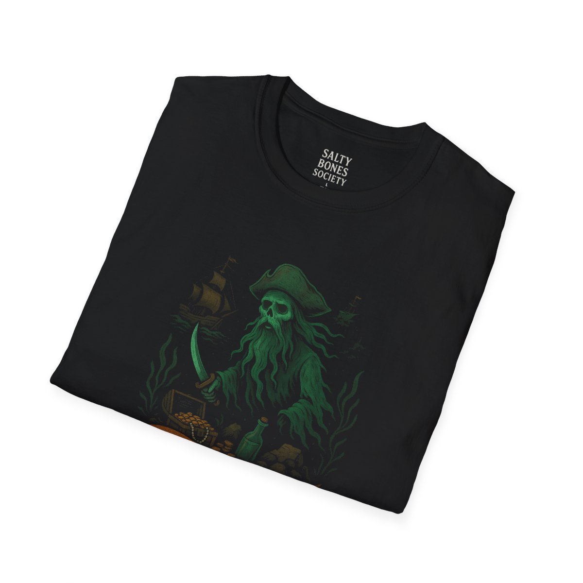 Salty Bones Society T-Shirt | Undead Crew - Seaweed, Retro Tattoo Style