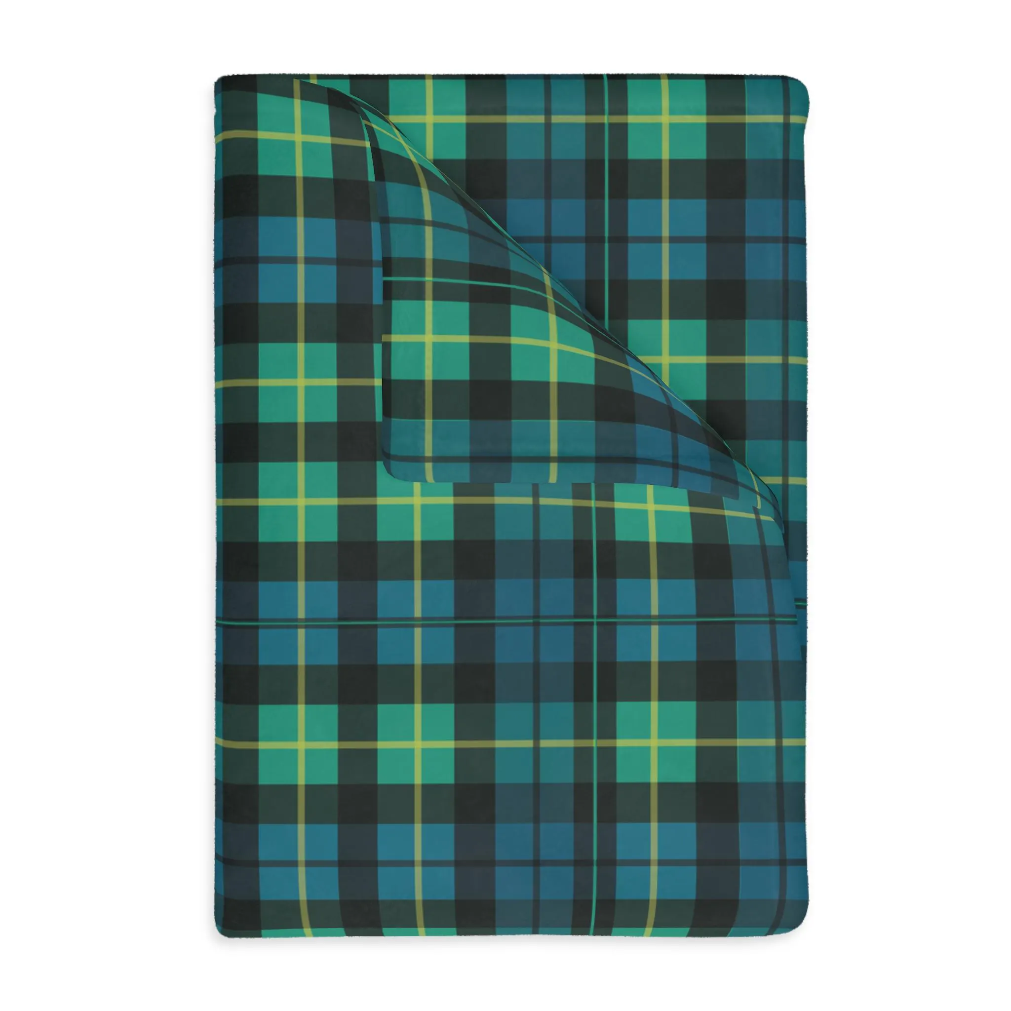 Scottish Clan Tartan Velveteen Throw Blanket – Soft Plaid Heritage Couch, Bed Blanket